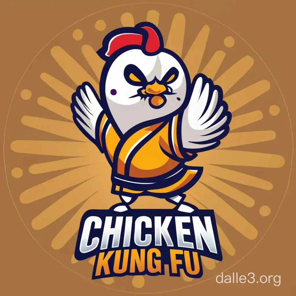 Dynamic Chicken Kung Fu Esport Logo Design Dalle Ai