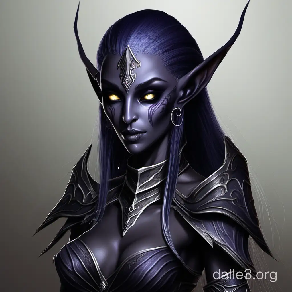 Mystical Dark Elf Warrior Summoning Shadows Dalle3 AI