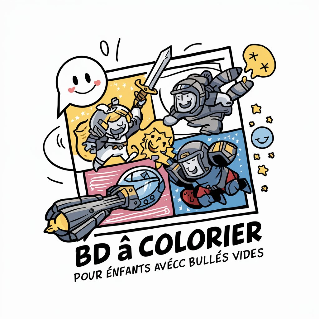 BD à colorier pour enfants avec bulles vides