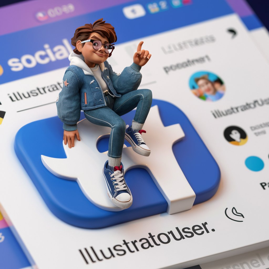 3D Social Media Illustrator