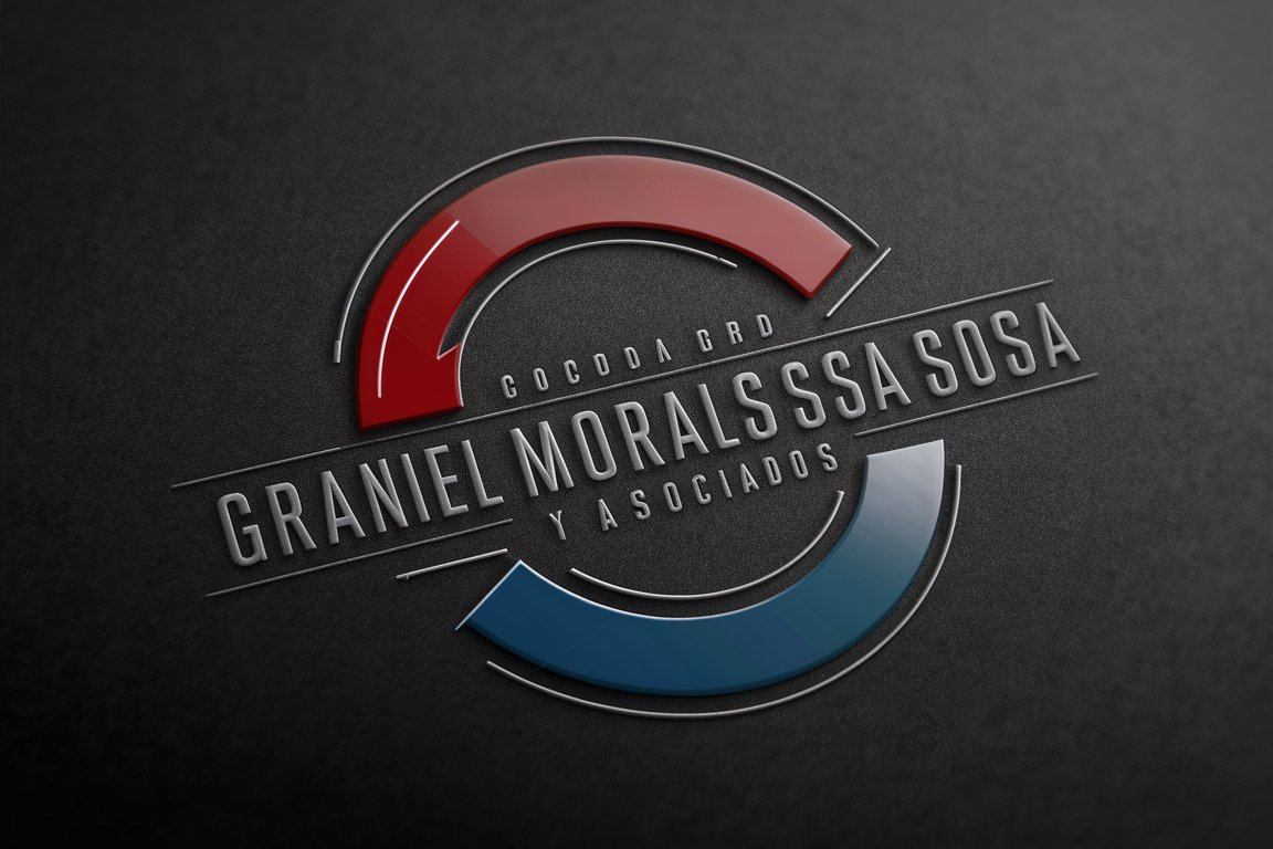 Graniel Morales Sosa y asociados, hacer logo  redondo, firma fiscal, fuerte, rojo azul negro



