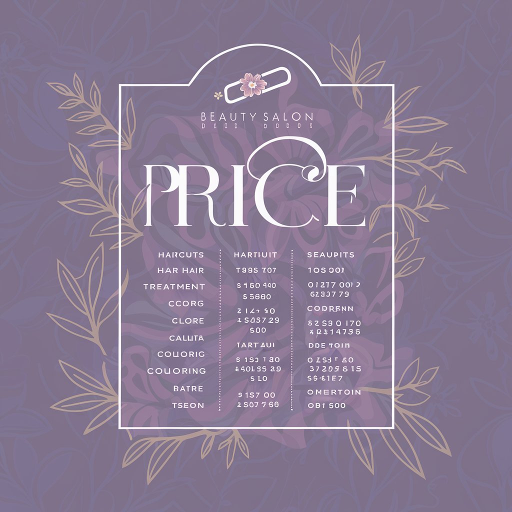 Draw me a graphic design for my mom’s beauty salon price list.
