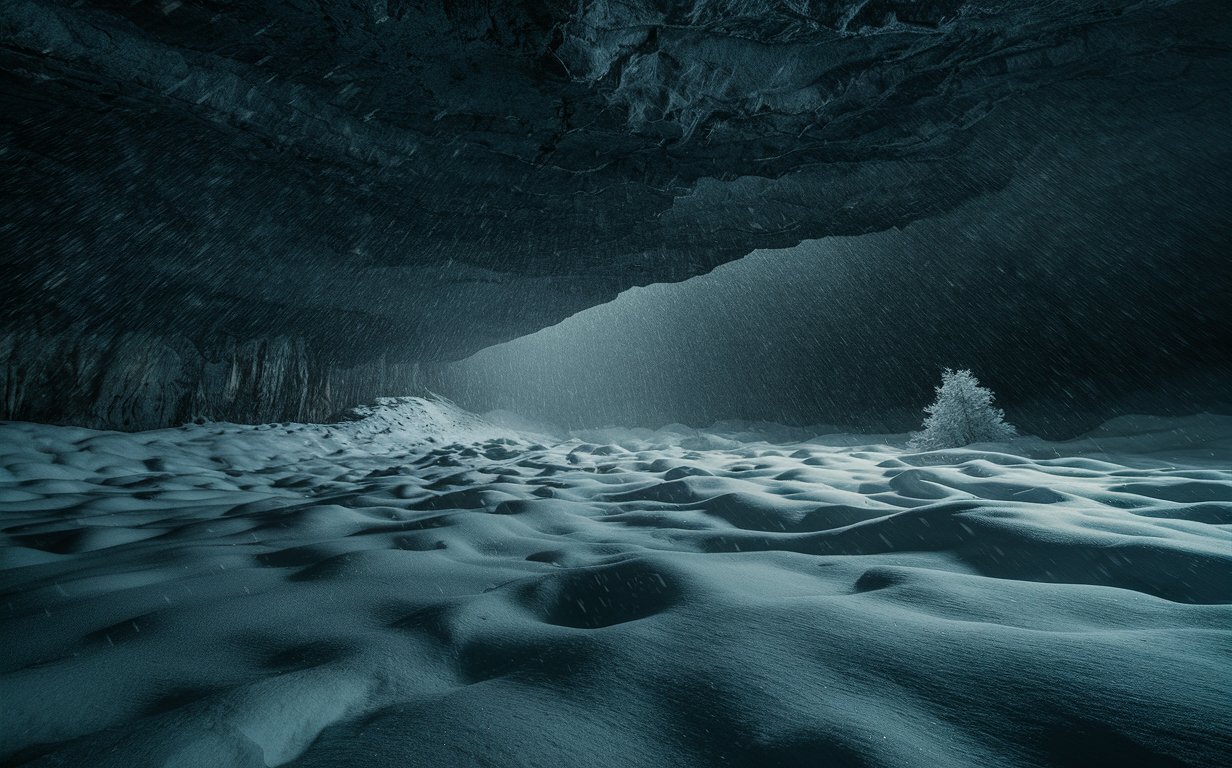 Epic Snowstorm in Underground Cavern