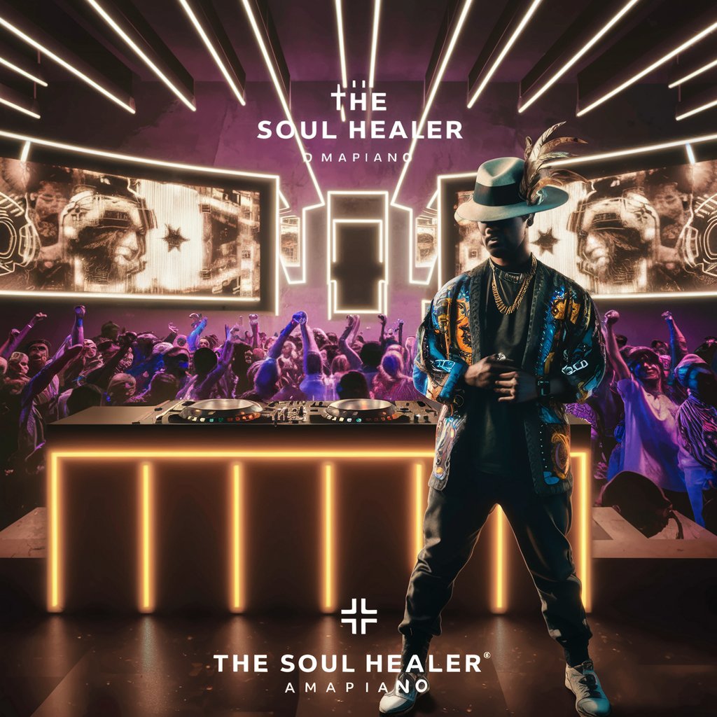 Create a brand photo for my Dj brand called The Soul Healer which only deals with pure amapiano Genre. 