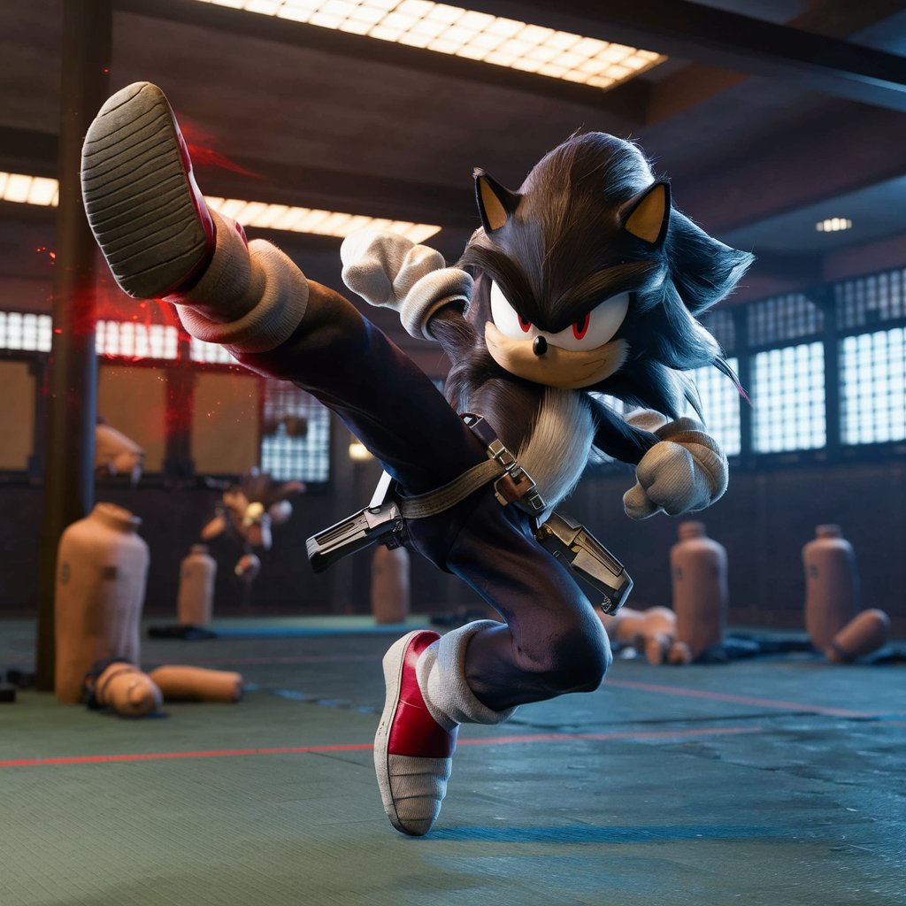 Shadow the Hedgehog Intense Karate Training Session