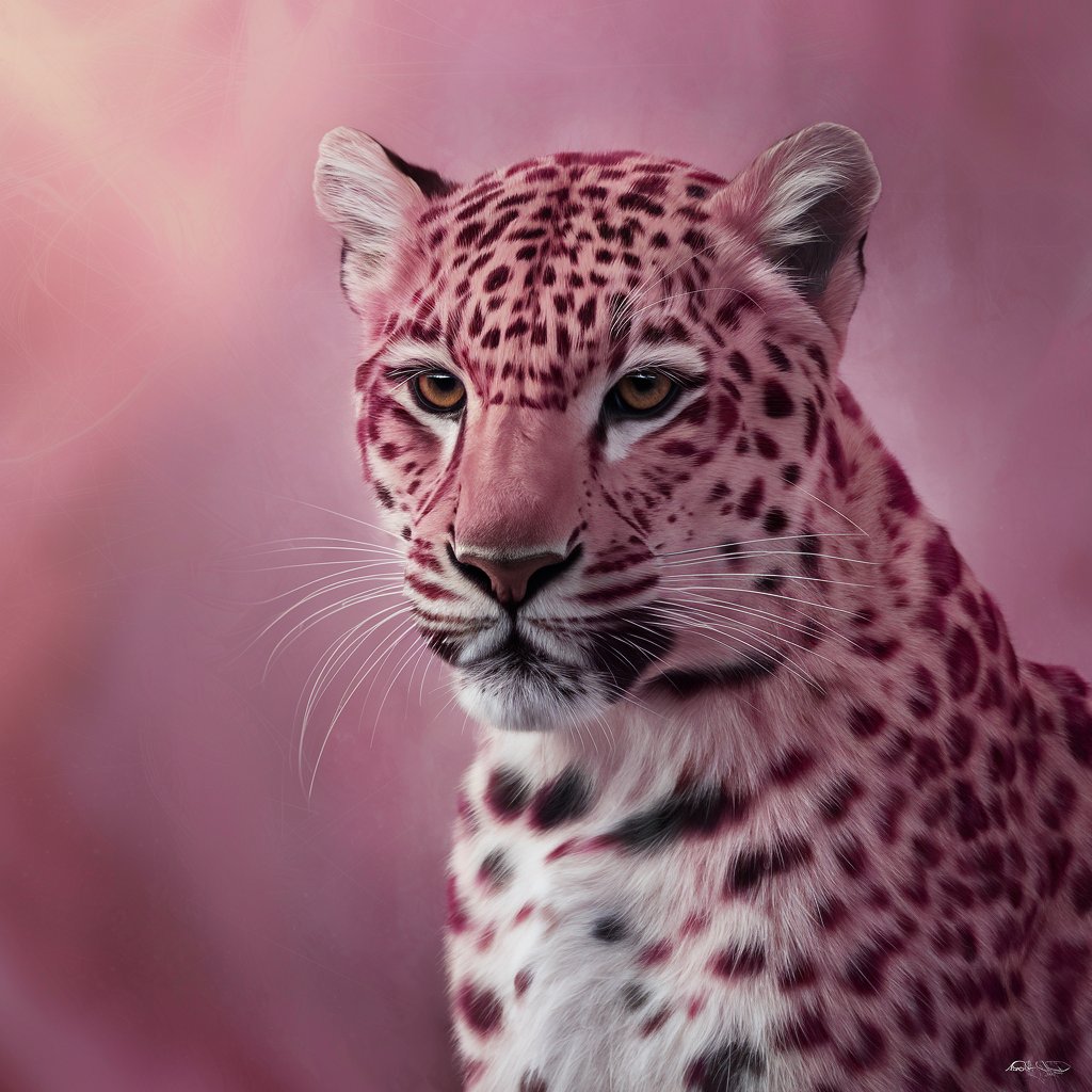Леопард с розовыми пятнами