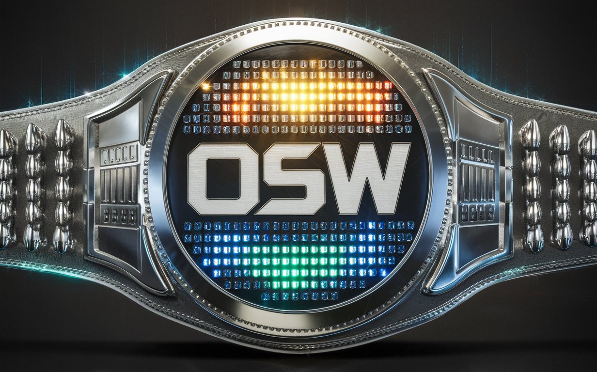 Championship wrestling title belt for OSW. It should be modern and take on a digital matrix type look