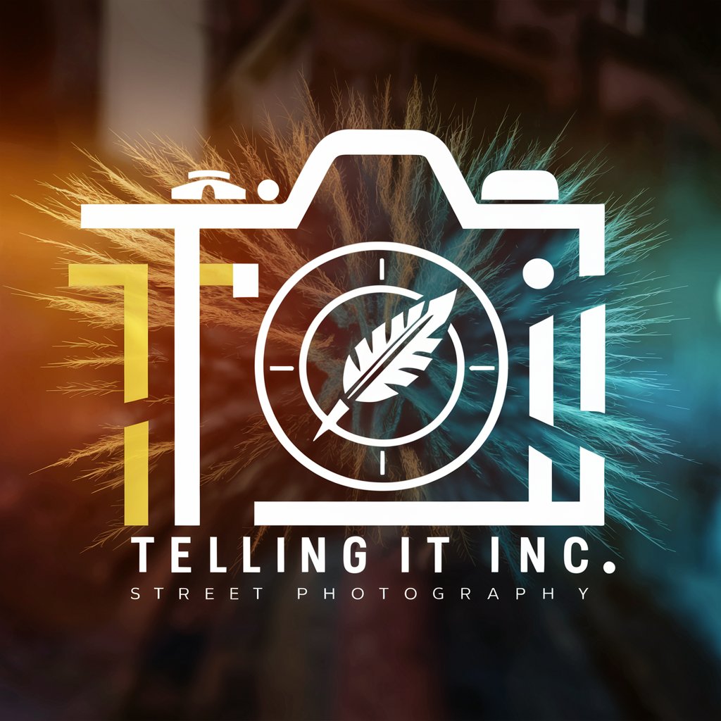 logo using a t i for Telling It Inc.  cultural symbol for storytelling  adventure street photography

