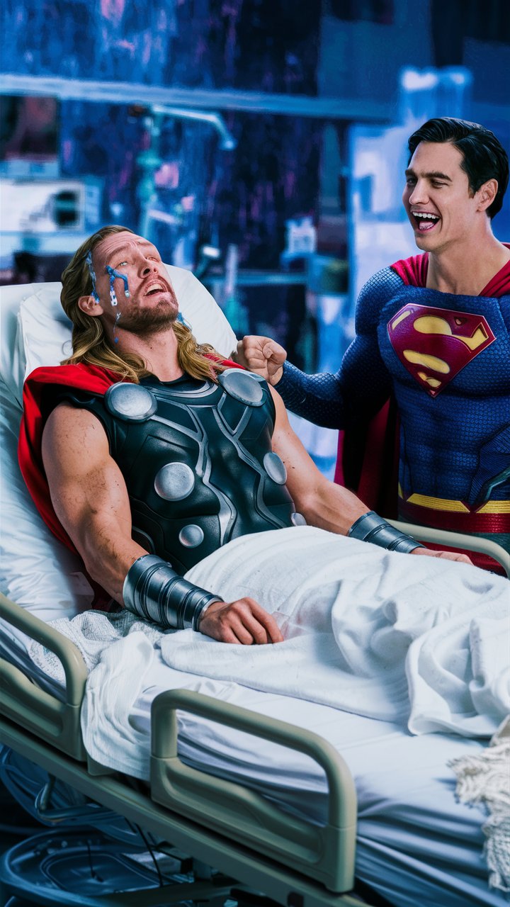 Superman Mocks Injured Thor in Hospital Bed