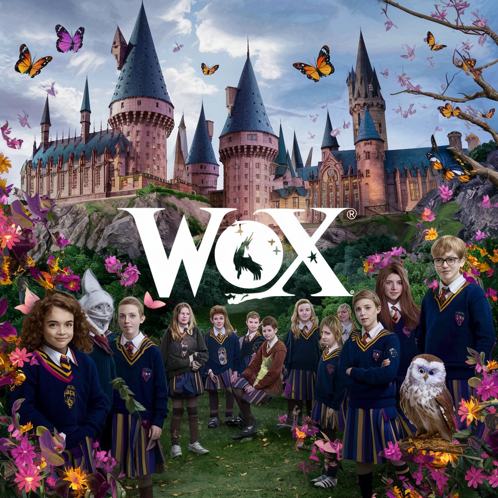 I want the Hogwarts universe but the logo to say Wox.