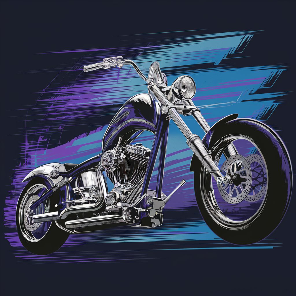 Custom Chopper Motorcycle TShirt Design