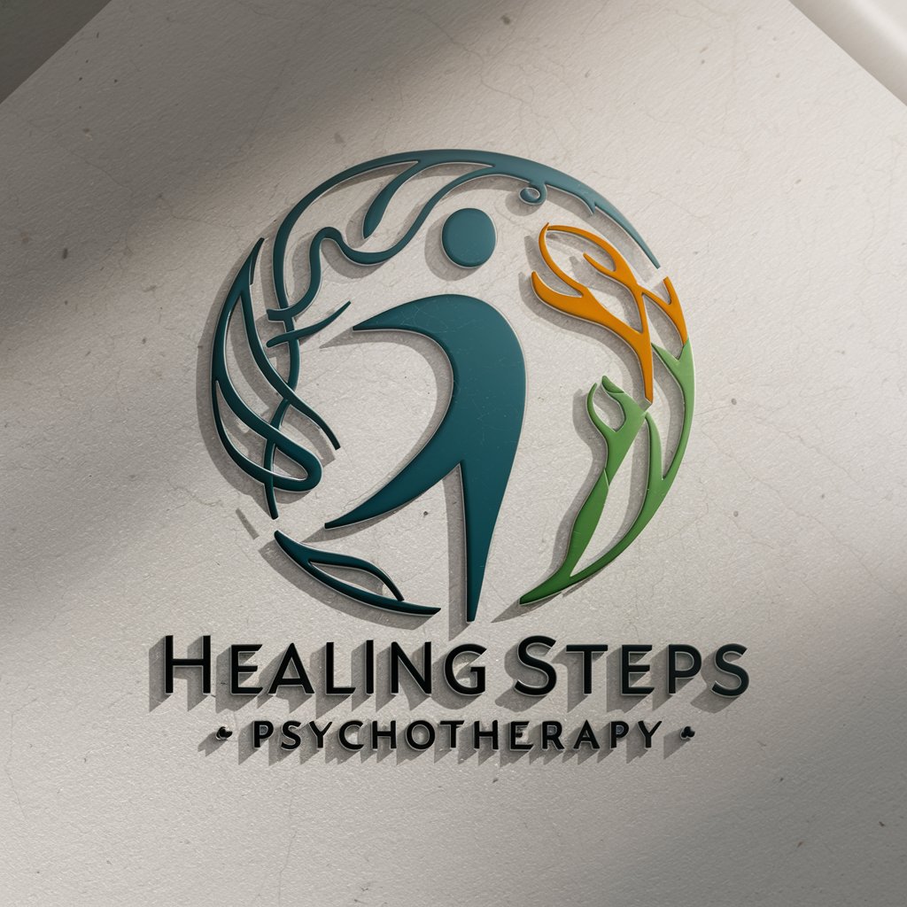 design an artistic and original company logo for healing Steps using 3 colours without background, it is a psychotherapy service, logo should carry the philosophy of "'Take the first step towards healing, your story deserves to be heard and your wounds deserve to be healed.'.  The therapy is using humanistic systemic approach, we believe our life event is in circular and spiral motion, circular problem when a person feels stuck, and spiraling out of problem with continum learning and unlearning cycles.
