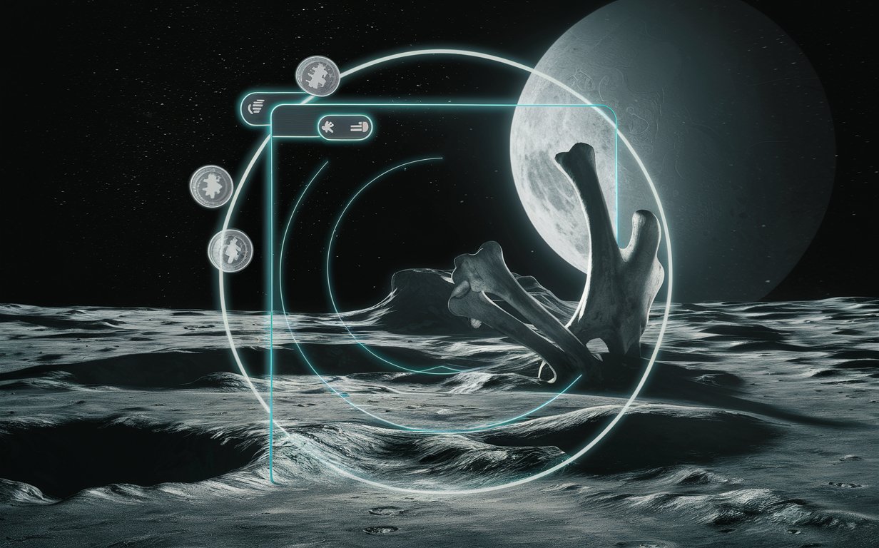 profile background including crypto, lunar, bone