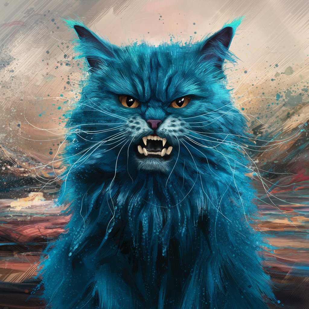 majestic blue feline swearing