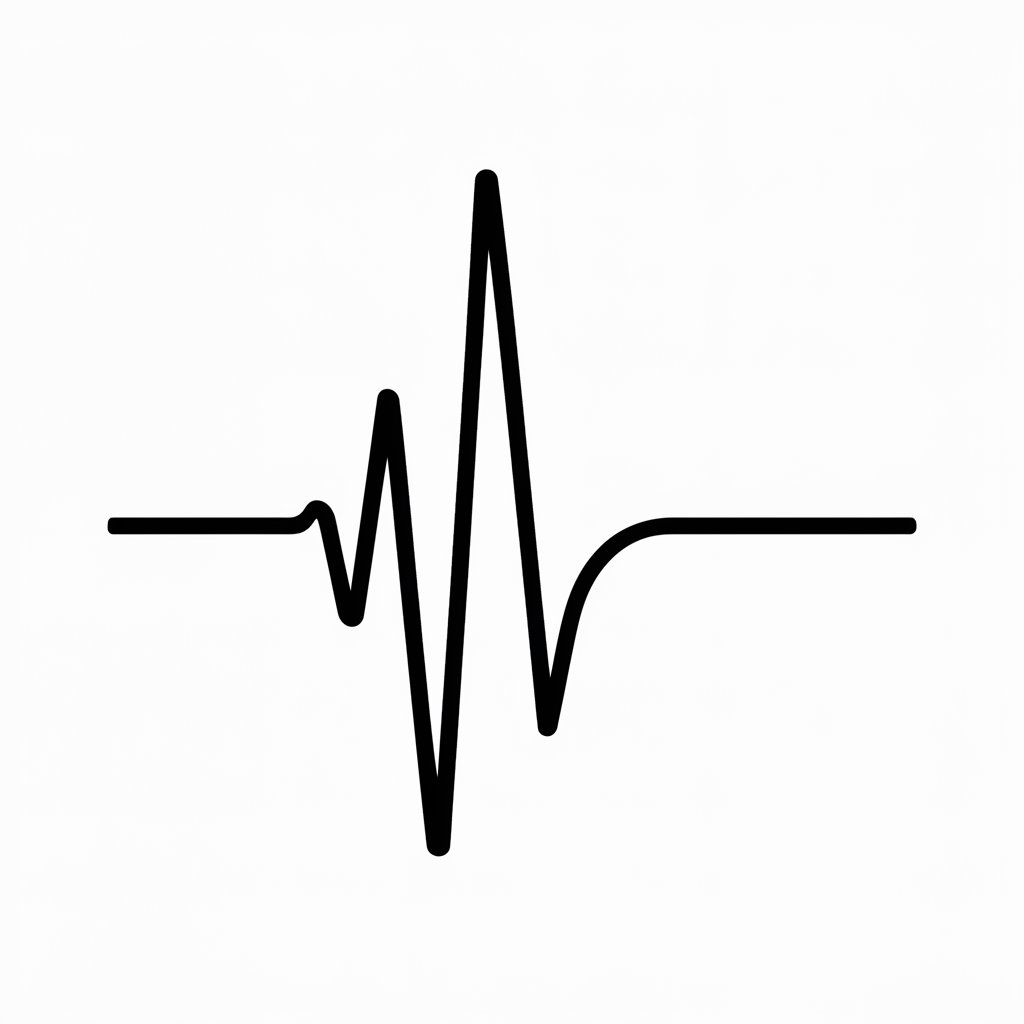 An abstract representation of a heartbeat, using a single, uninterrupted line.