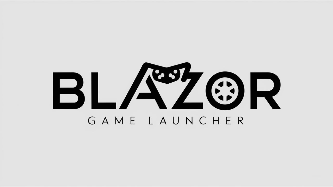 Blazor Game Launcher Logo Dynamic Gaming Hub Emblem on Green Background
