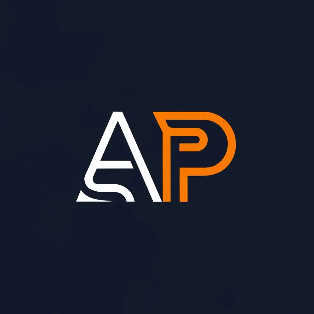 a logo design,with the text "AUTOESCOLA PILOTAR", main symbol:A and P in orange and dark blue,complex,be used in Education industry,clear background