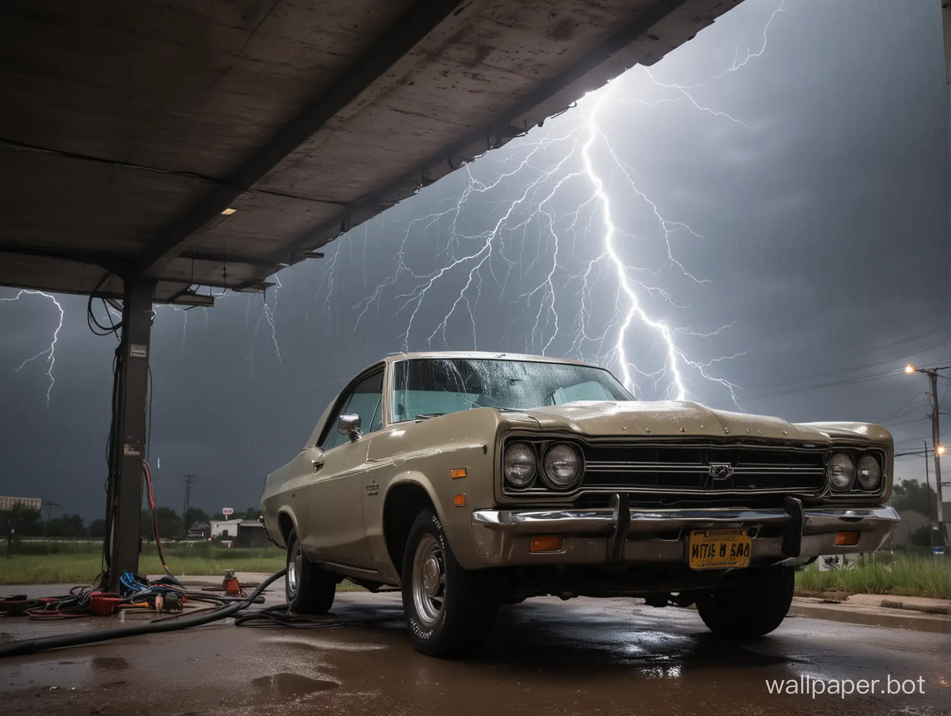 Thunder and electricity fllowing through mechanic
