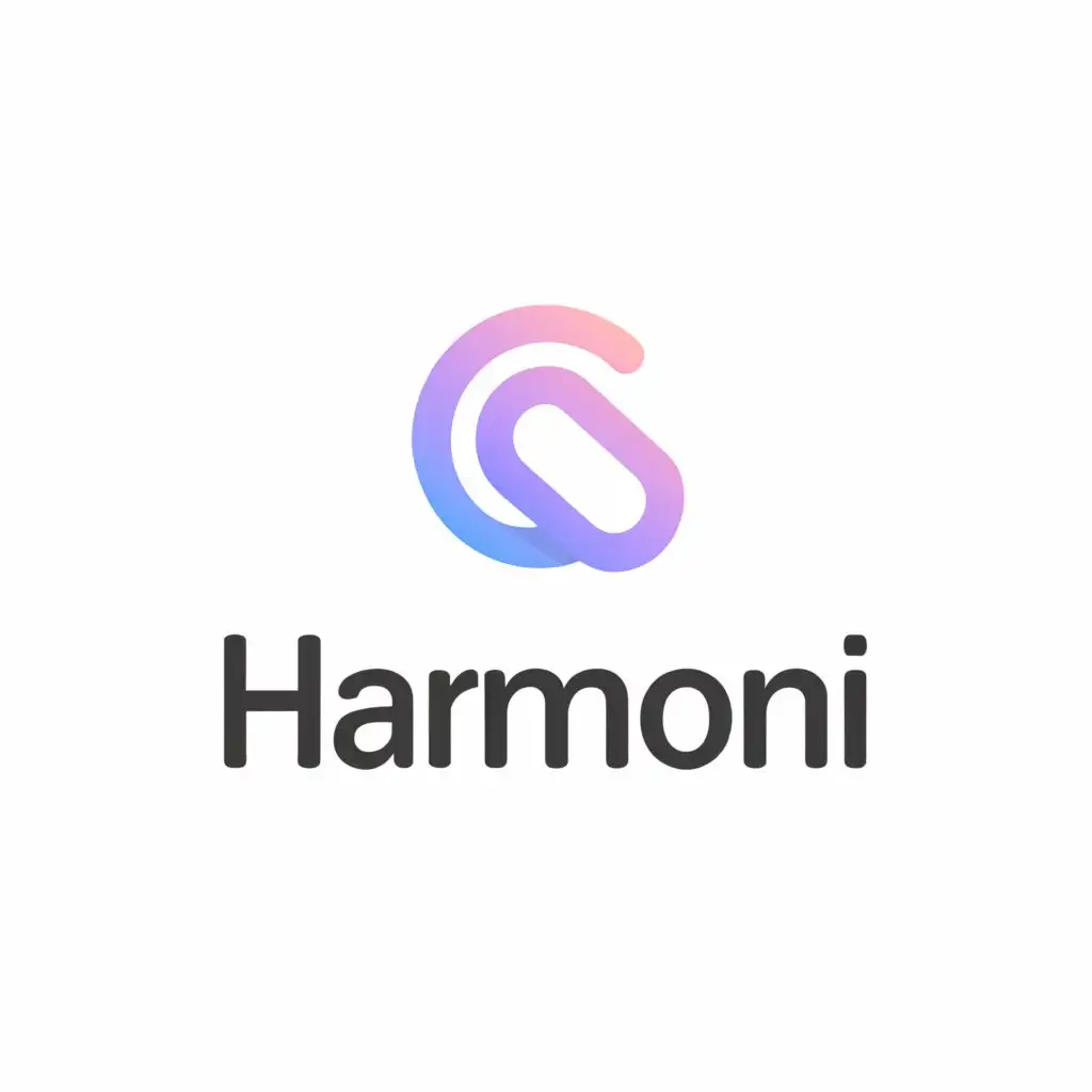 a logo design,with the text "HarmoniQi", main symbol:Typography:
- The logotype could use a clean, geometric sans-serif font like Futura, Avenir or Proxima Nova
- Explore different weights and letterspacing to get the right balance of modern and stable
- The "Au" shortening device works well to integrate the aura/energy line motif

Iconic Symbol:
- The overlapping curved lines should be smooth, flowing and continuous for seamless movement
- One line could be slightly thicker to create a sense of one form overlaying the other
- Aim for the lines to be asymmetric but still feel balanced and centered
- Optionally, the lines could taper off towards the ends for a more ethereal feeling

Colors:
- Stick to a maximum of 2-3 colors for a bold, impactful minimalist palette
- Purple and gold/yellow could represent energy/royalty - or explore a fresh green/teal combo
- Allow one line/color to be dominant while the other acts as an accent overlay  

Layout:
- The symbol could sit centered above the logotype, forming one stacked cohesive logo lock-up
- Or the symbol and logotype could be horizontally arranged, allowing the curved lines to extend outward

Textures/Effects:
- Keep it simple by rendering flat colors and shapes without heavy textures or gradients
- Optionally, a subtle watercolor-style texture could be applied for an organic, fluid vibe

This minimalist, linework approach allows the logo to be very versatile across applications while maintaining an air of sophisticated simplicity. The interpreted "flow" of the lines gives it an energetic, rejuvenating quality that fits the AuraChi brand positioning.,Minimalistic,clear background