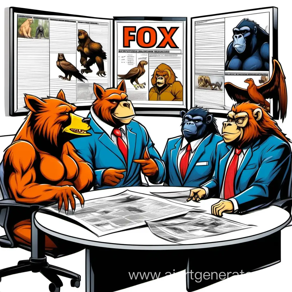 Office-Meeting-with-Animal-Costumes-Lottery-News-Unveiled-in-Comic-Style