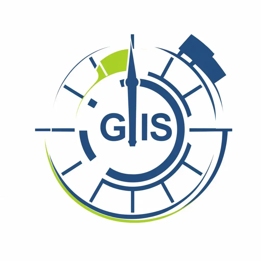 logo, CLOCK, with the text "GIS", typography
