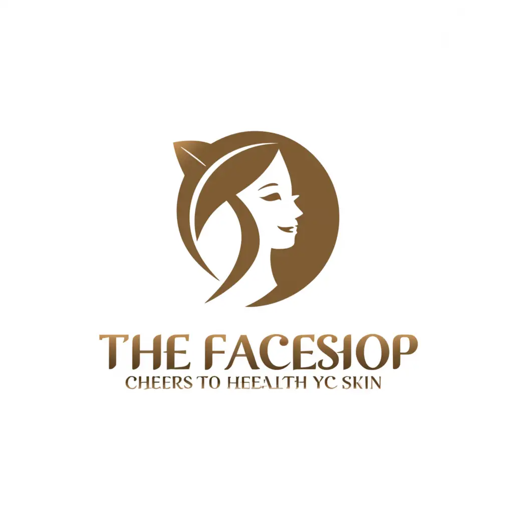 a logo design, with the text 'TheFaceShop', tagline Cheers to healthy skin, main symbol: A lady, Minimalistic, to be used in Beauty Spa industry, clear background