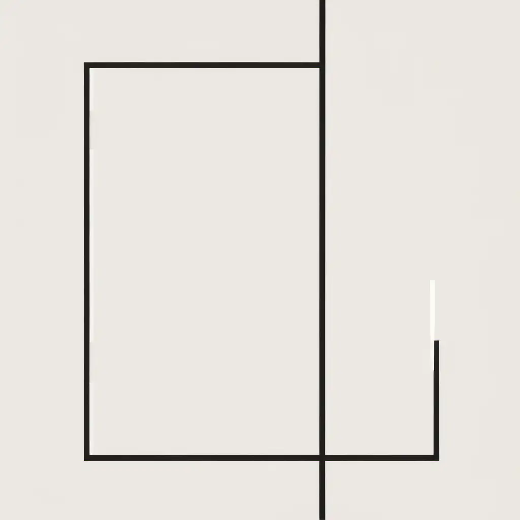 Give me an image using white,beige and black. Modern, simplistic and minimalistic using rectangles and lines only