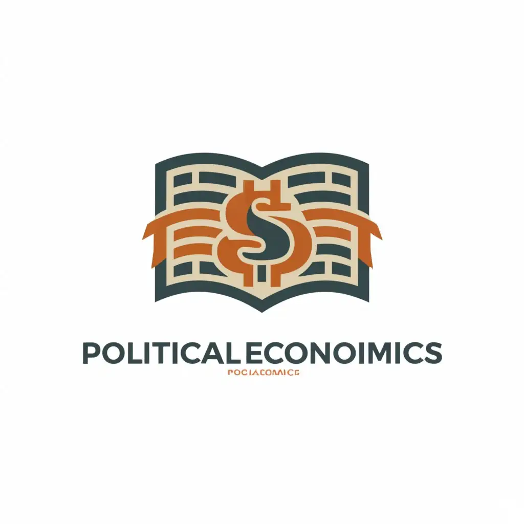 a logo design,with the text "Political Economics", main symbol:book,Moderate,be used in Education industry,clear background