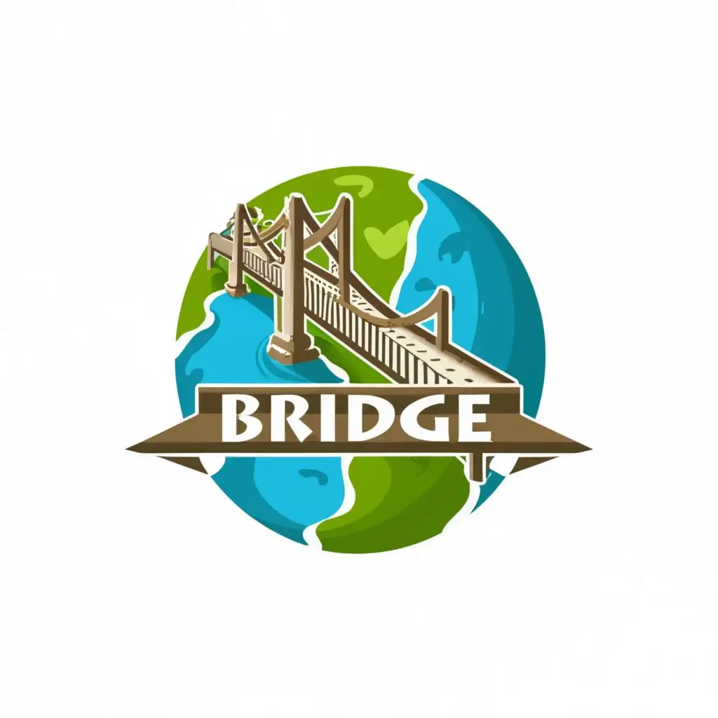 logo, bridge through earth, with the text "Bridge", typography, be used in Retail industry