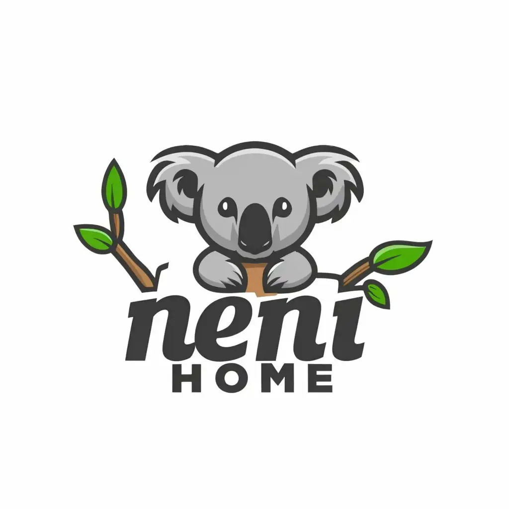 LOGO-Design-for-Neni-Home-Warm-Typography-with-Koala-Emblem-for-the-Home-and-Family-Industry