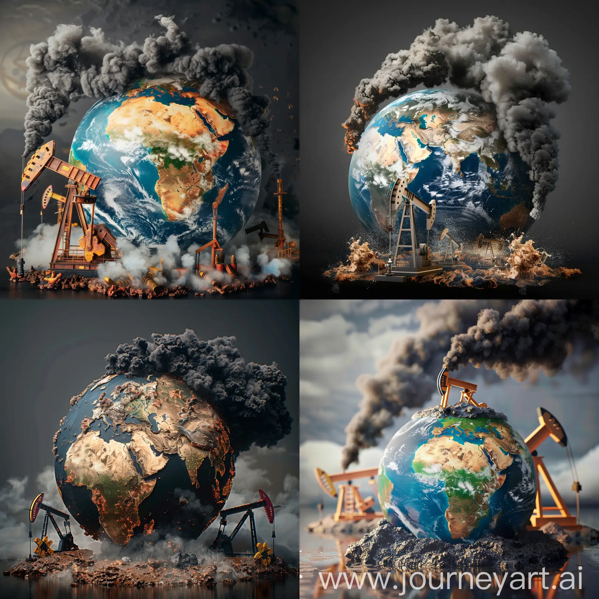 Global-Ecological-Disaster-Earth-Globe-Enveloped-in-Crude-Oil-and-Smoke