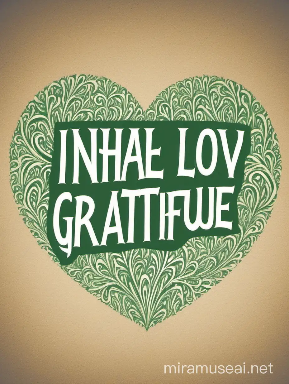 create an image using the pharase"Inhale love, exhale gratitude."
