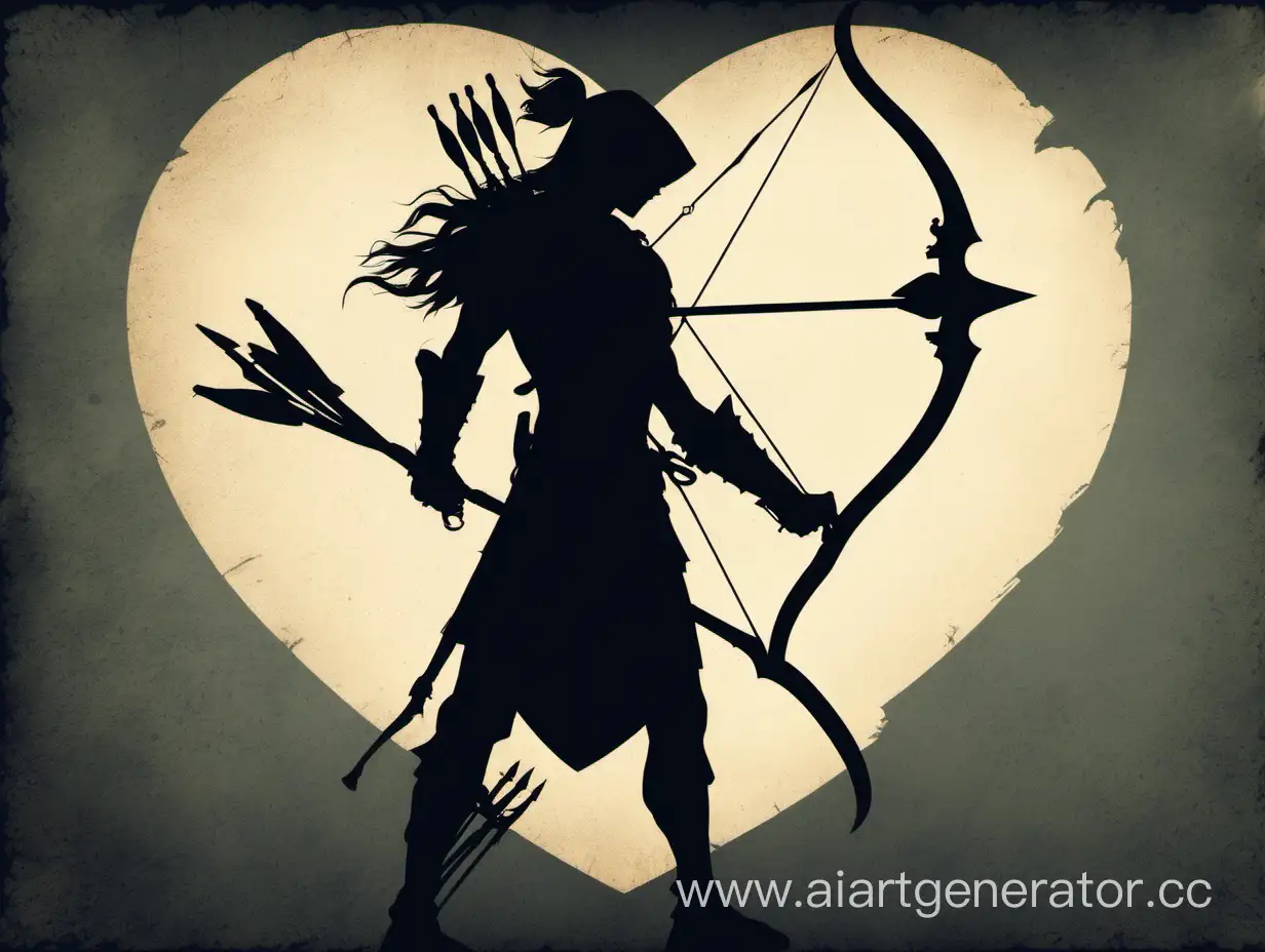 Silhouette-Archer-Targets-Heart-in-Shadowy-Encounter
