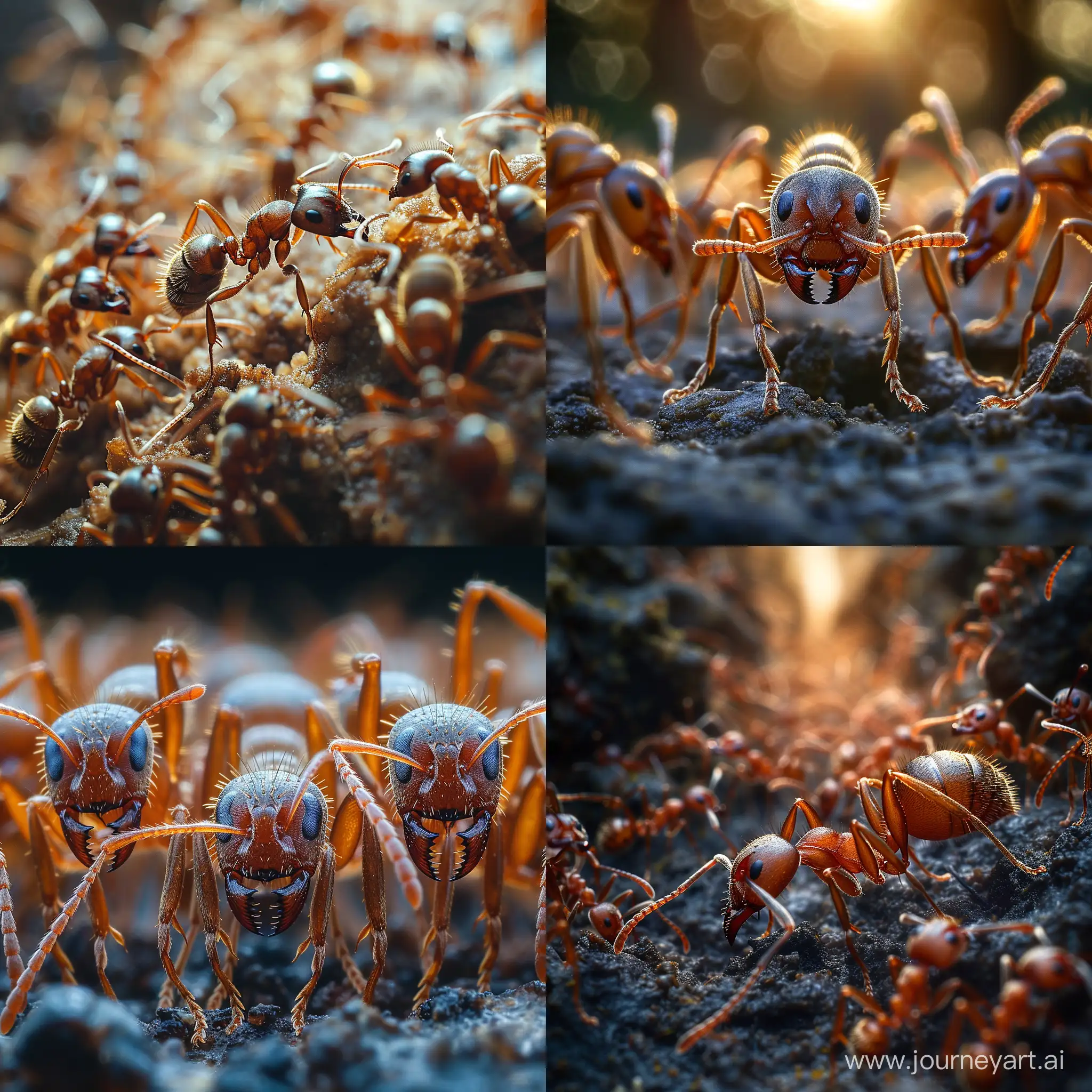 army of darkness ants war for food soft light macro photography  --s 750   --stylize 750 --v 6