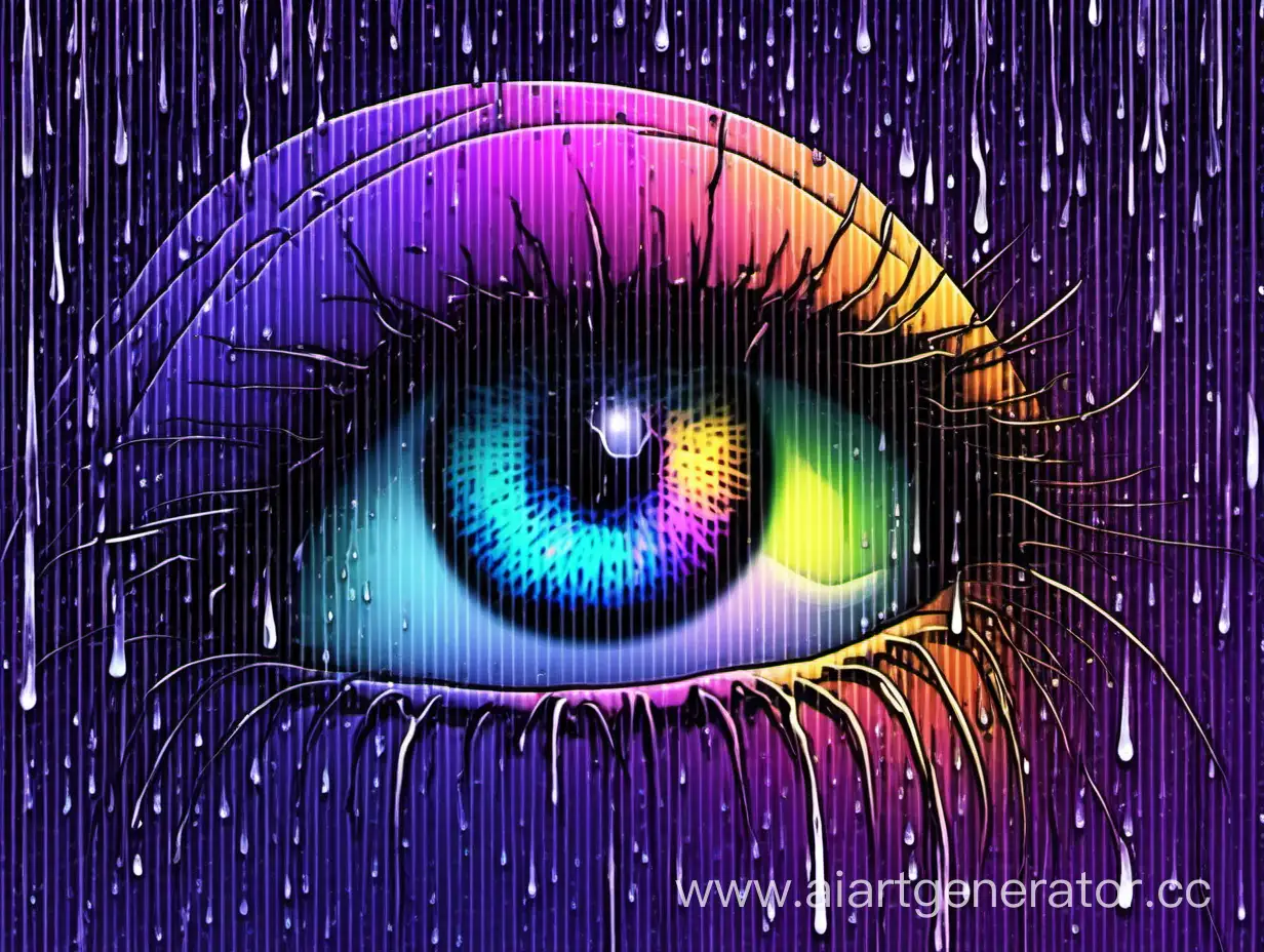 Cyber-Eye-Dump-in-Multicolored-Night-Rain