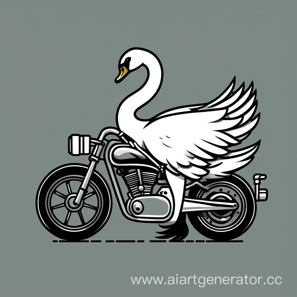 Graceful-Swan-Riding-a-Vintage-Motorcycle