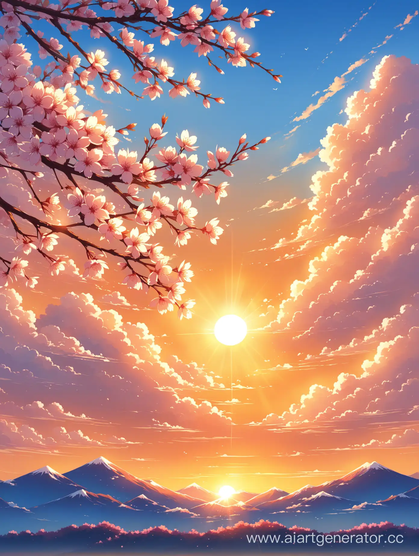 Sunset-Serenity-with-Cherry-Blossoms