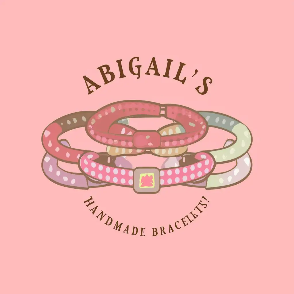 logo, cute bracelet logo, with the text "Abigail's Handmade Bracelets!", typography