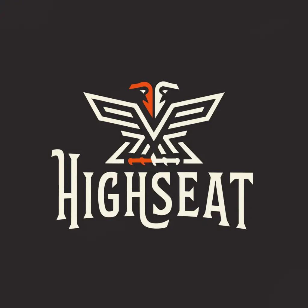 a logo design,with the text "Highseat", main symbol:two ravens, one eye,Moderate,clear background