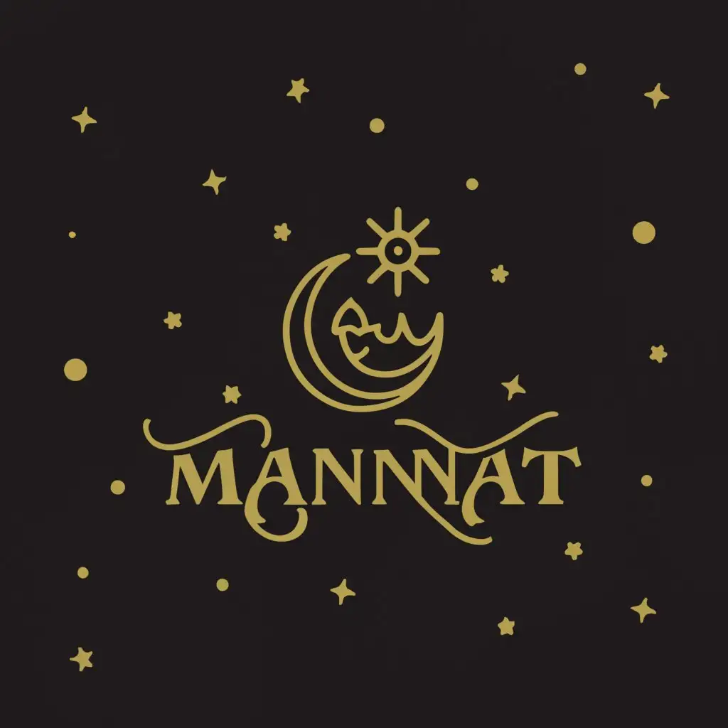 a logo design,with the text "MANNAT", main symbol:Please give the dark back ground  and golden letter,Moderate,be used in Finance industry,clear background
