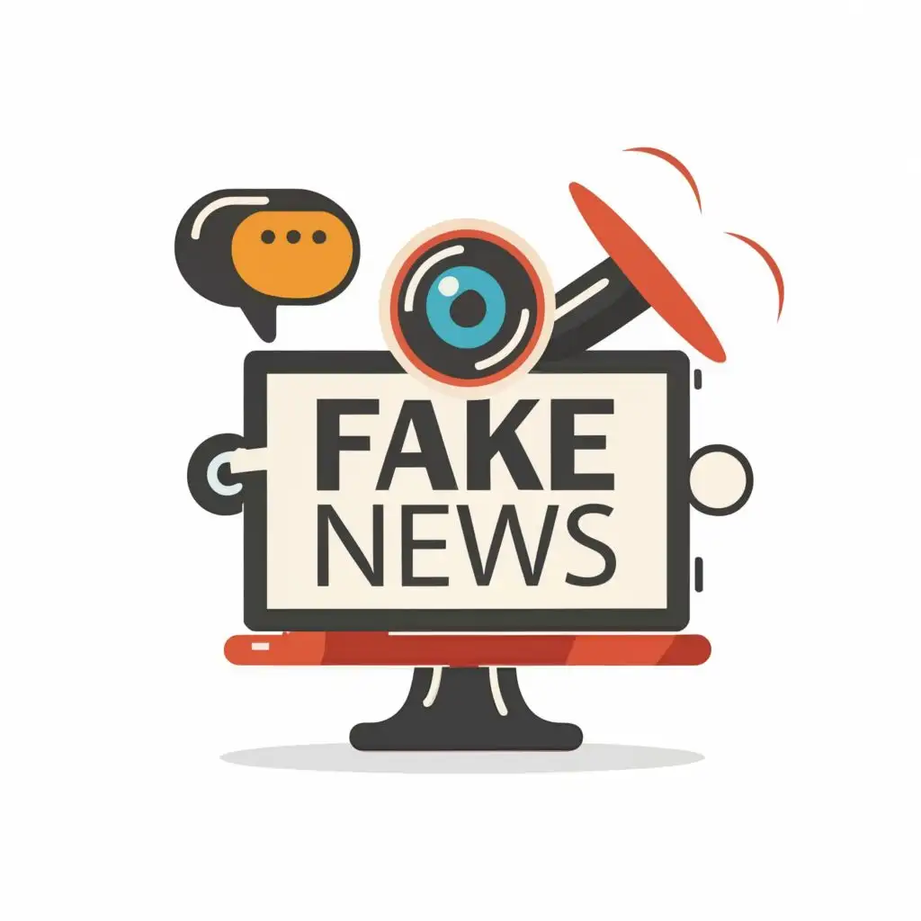 logo, Camera or newspaper, with the text "Fake News", typography, be used in Entertainment industry