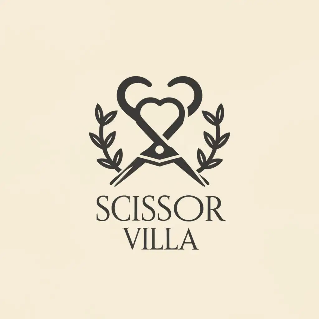 a logo design,with the text "Scissor villa 
", main symbol:Scissor villa 
,Moderate,clear background