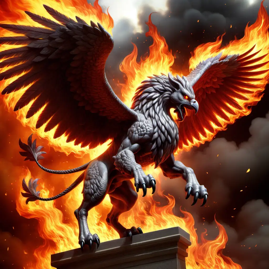 Majestic Griffin with Fiery Plumage