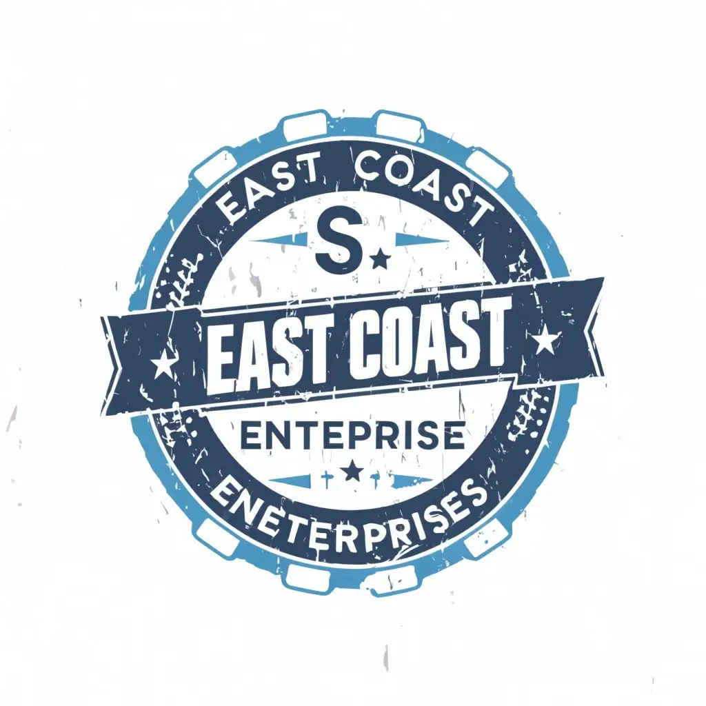 Logo-Design-For-East-Coast-Enterprises-Circular-Emblem-with-Bold-Typography-for-the-Technology-Industry
