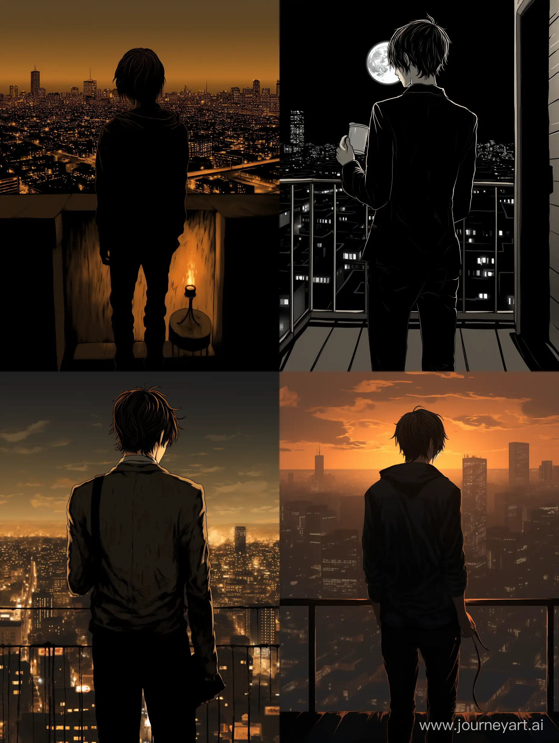 Brooding-Light-Yagami-with-Death-Note-Overlooking-the-Cityscape