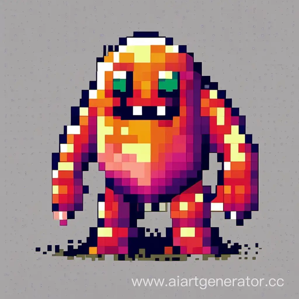 Colorful-Pixel-Monster-Illustration-Isolated-on-Transparent-Background