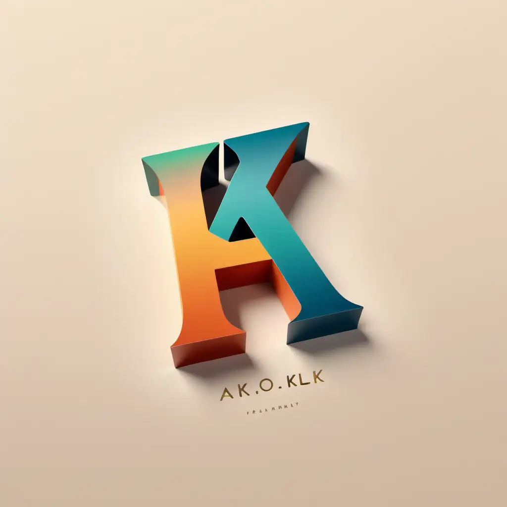 使用字母A和K这2个设计一个高端儿童家具品牌的logo，要求简洁，logo立体，有童趣，logo的棱角圆润
