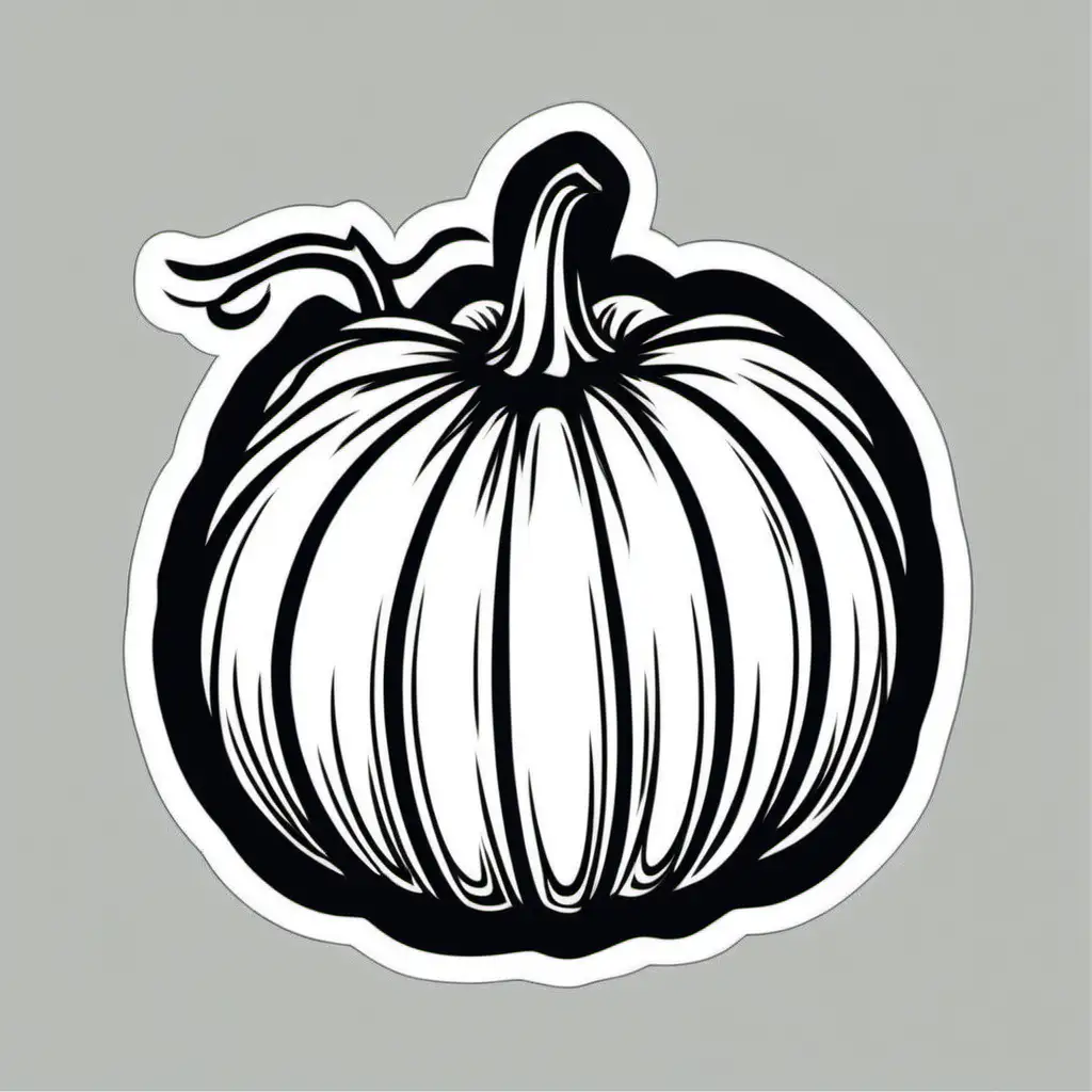Classic Pumpkin Sticker Art Simple and Timeless Clipart in Five Colors