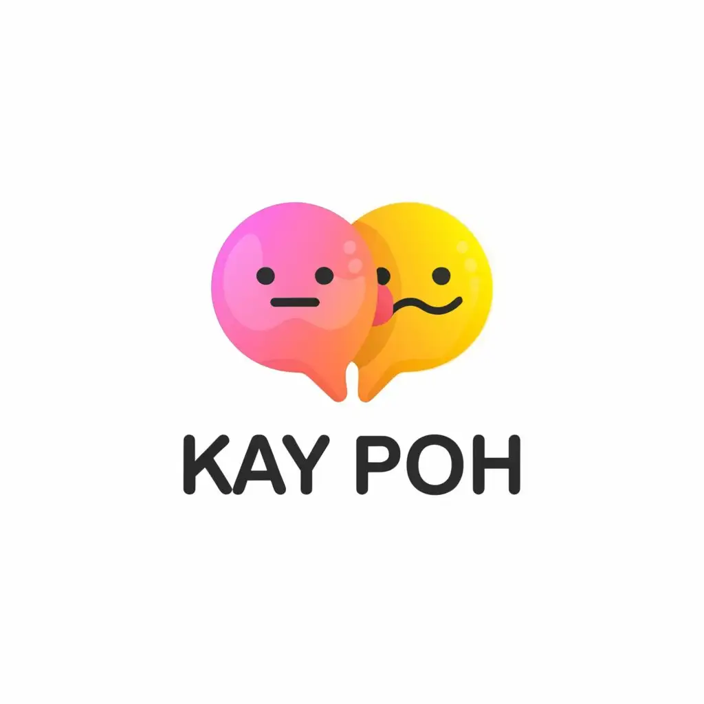 a logo design,with the text "KAY POH", main symbol:emoji, conversations,Moderate,clear background