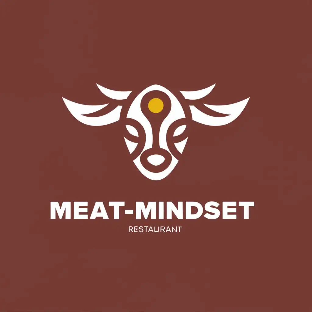 a logo design,with the text "MeatMindset", main symbol:Cow,Moderate,be used in Restaurant industry,clear background